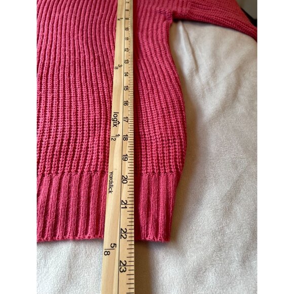 Vintage Misslook Womens Ribbed Knit Sweater - Hot Pink - Size M High Neck Cottag - Picture 5 of 7